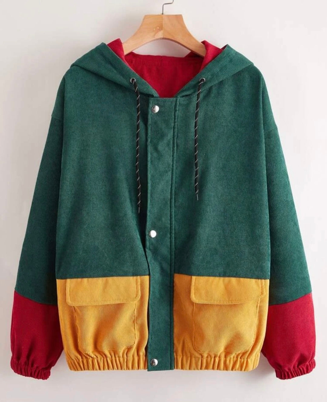 Womens corduroy colorblock jacket