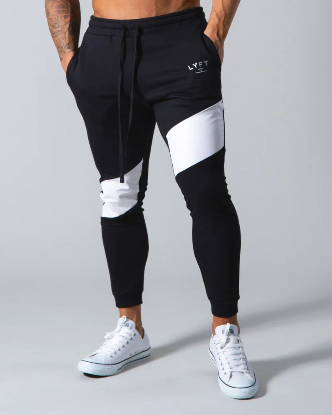 LYFT Mens Angle Wide Line sweatpants -black