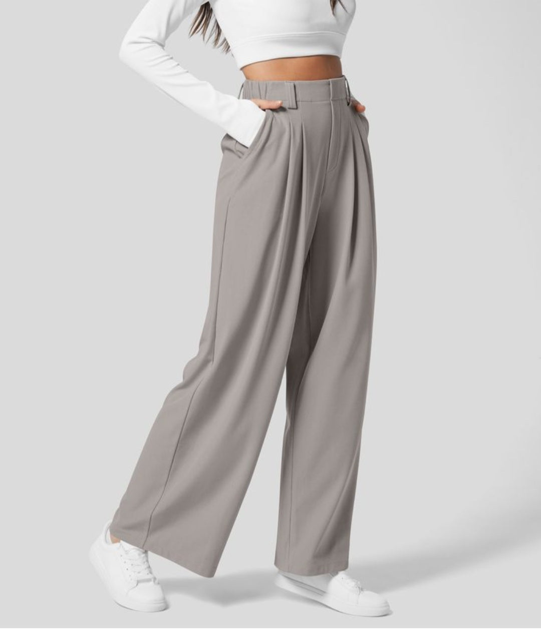 HALARA Flex™ High Waisted Side Pocket Wide Leg Waffle Work Pants