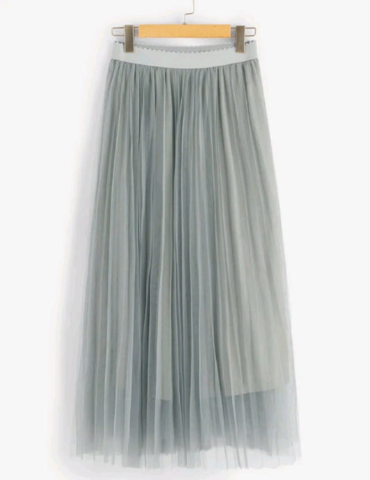 Womens grey midi tulle skirt