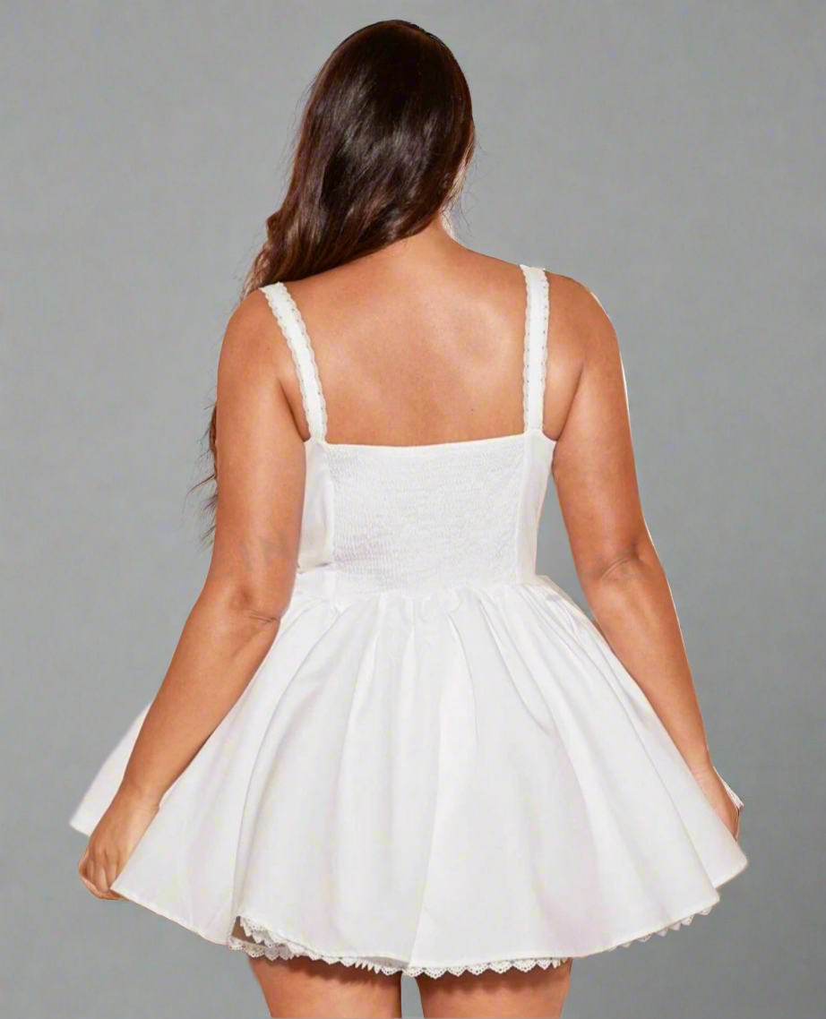 Brand new women's white corset tulle dress