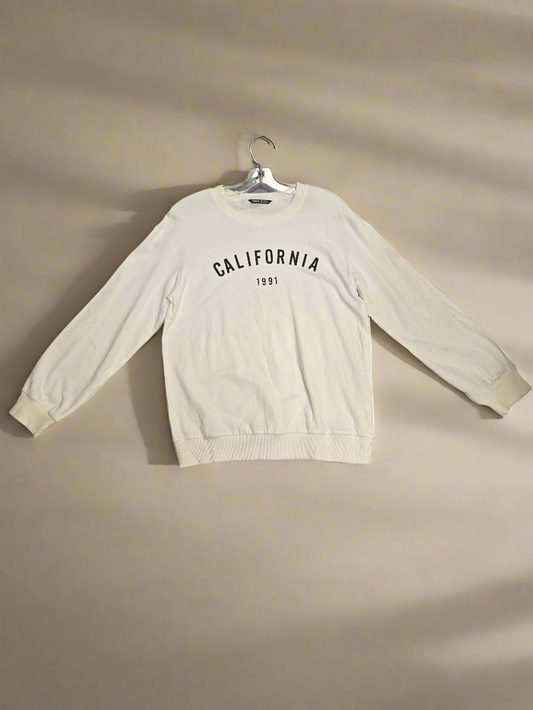 Womens crewneck California white sweater