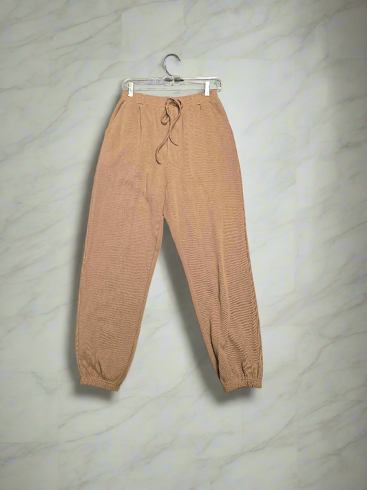 Womens brown drawstring cotton  sweatpants