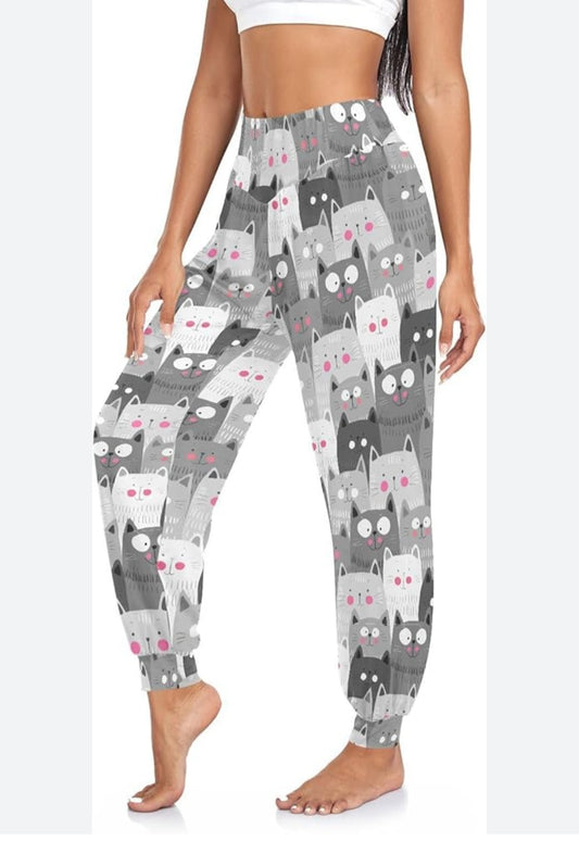 Womens cat print Joggers