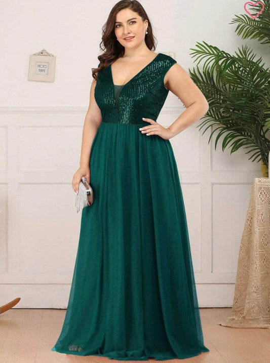 Womens maxi evening wear green dress