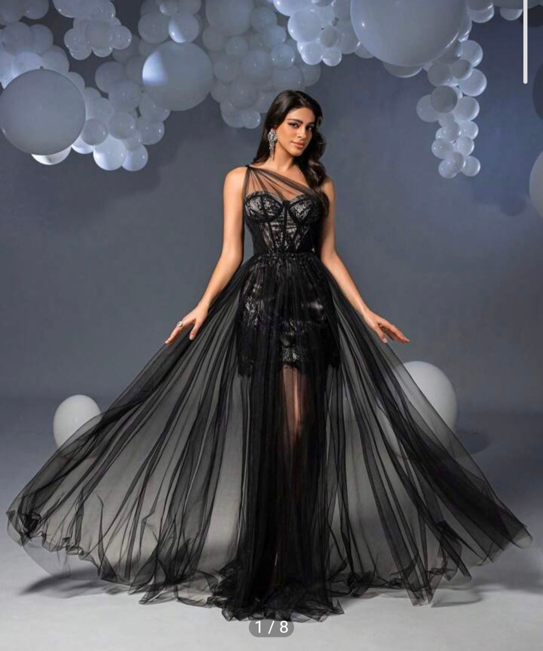 Womens sexy lace corset formal dress with long tulle