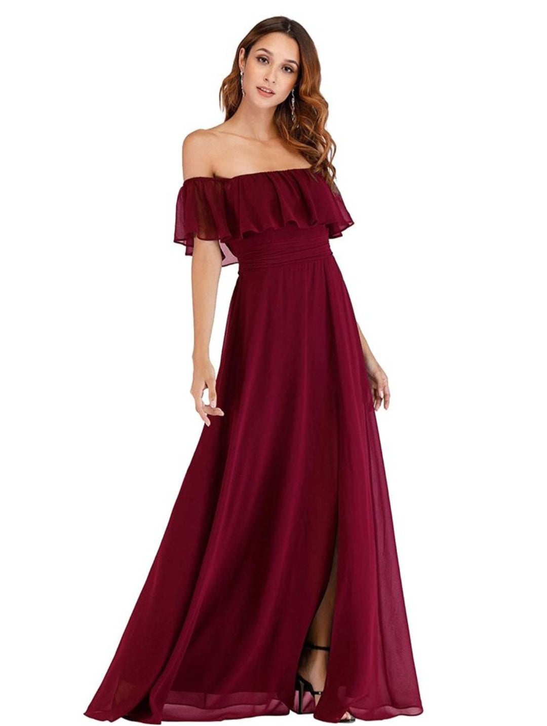 Womens formal off shoulder evening gown