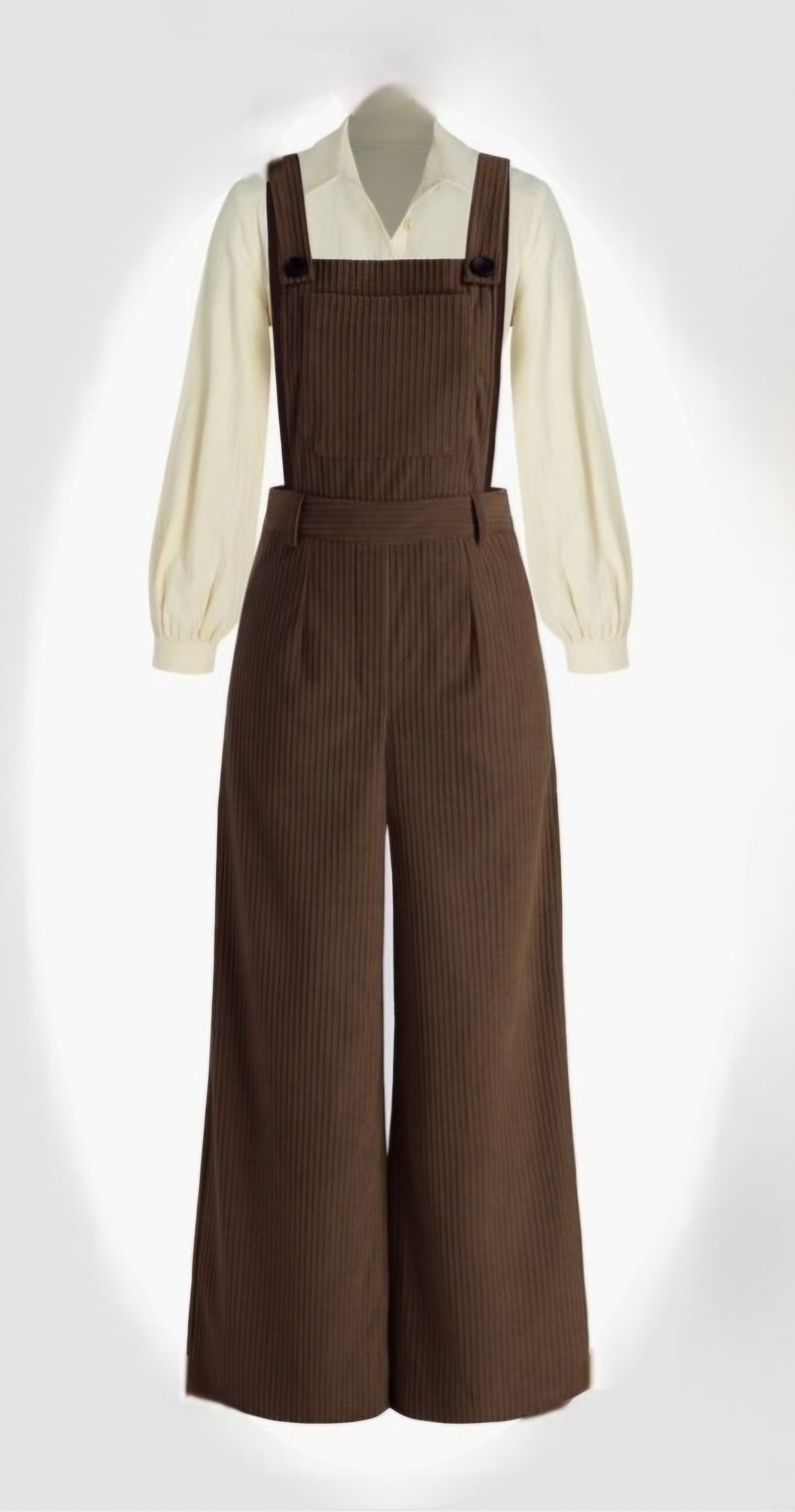 CIDER brown corduroy wide leg overalls